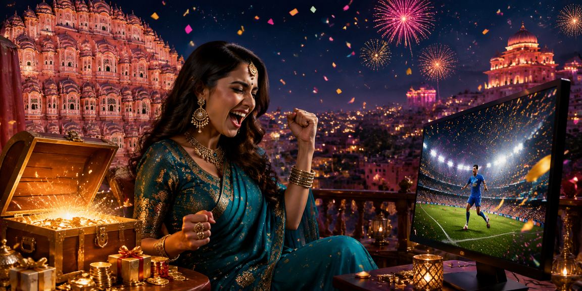 Jaipur Hawa Mahal with festive lights and deposit bonuses
